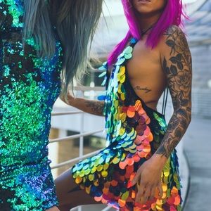 Motel Rocks oil slick dress